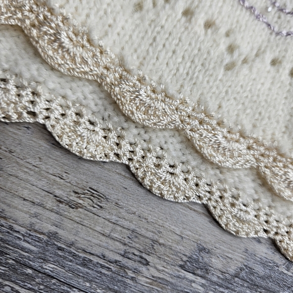 Koret Vintage Sweater Vest Size Women's Large Floal Embroidery Beading - Picture 7 of 11